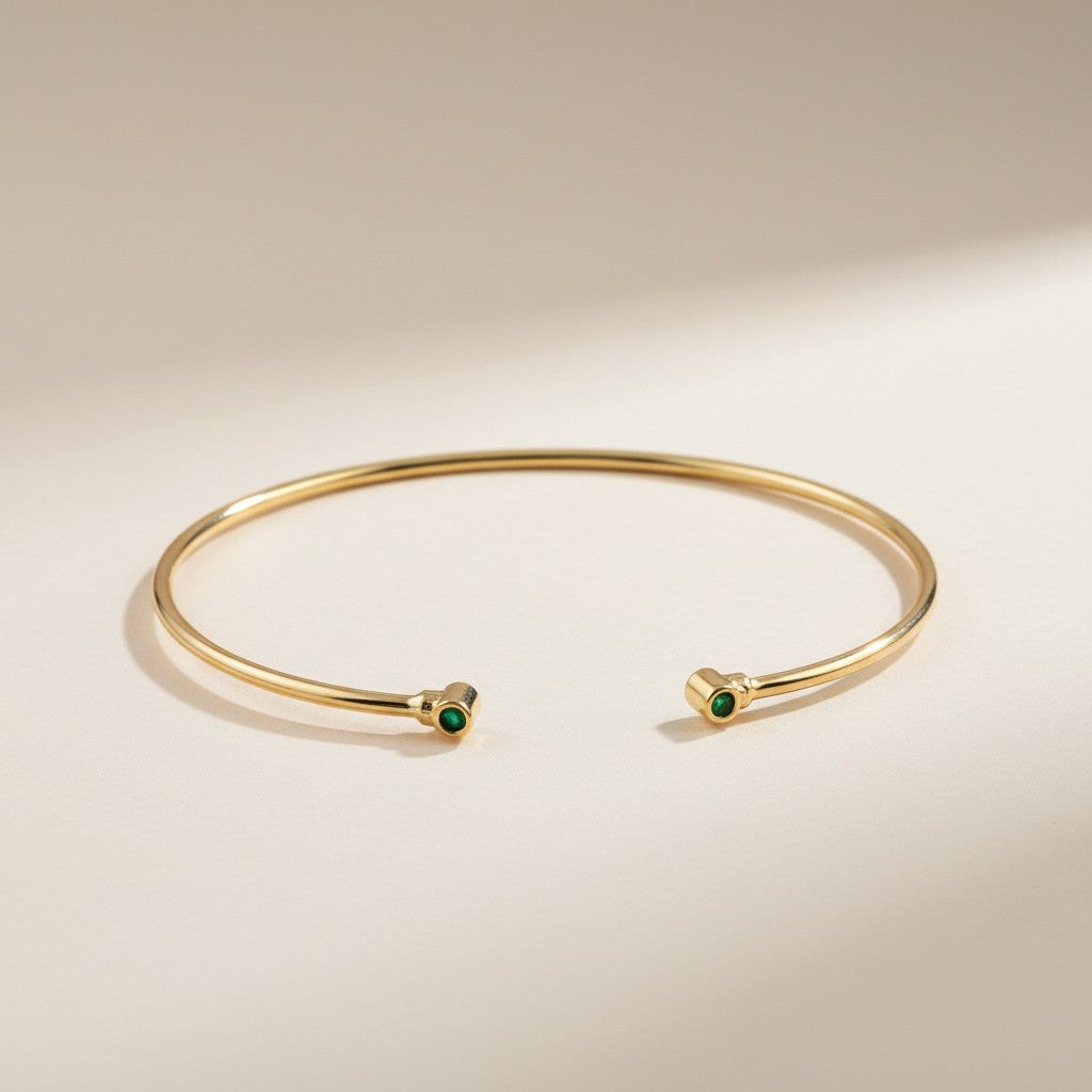 Open CZ Cuff Bracelet - Adjustable Statement Bracelet for Women