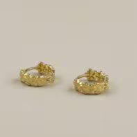 Flower Huggie Hoop Earrings for Women - Small Gold Hoops