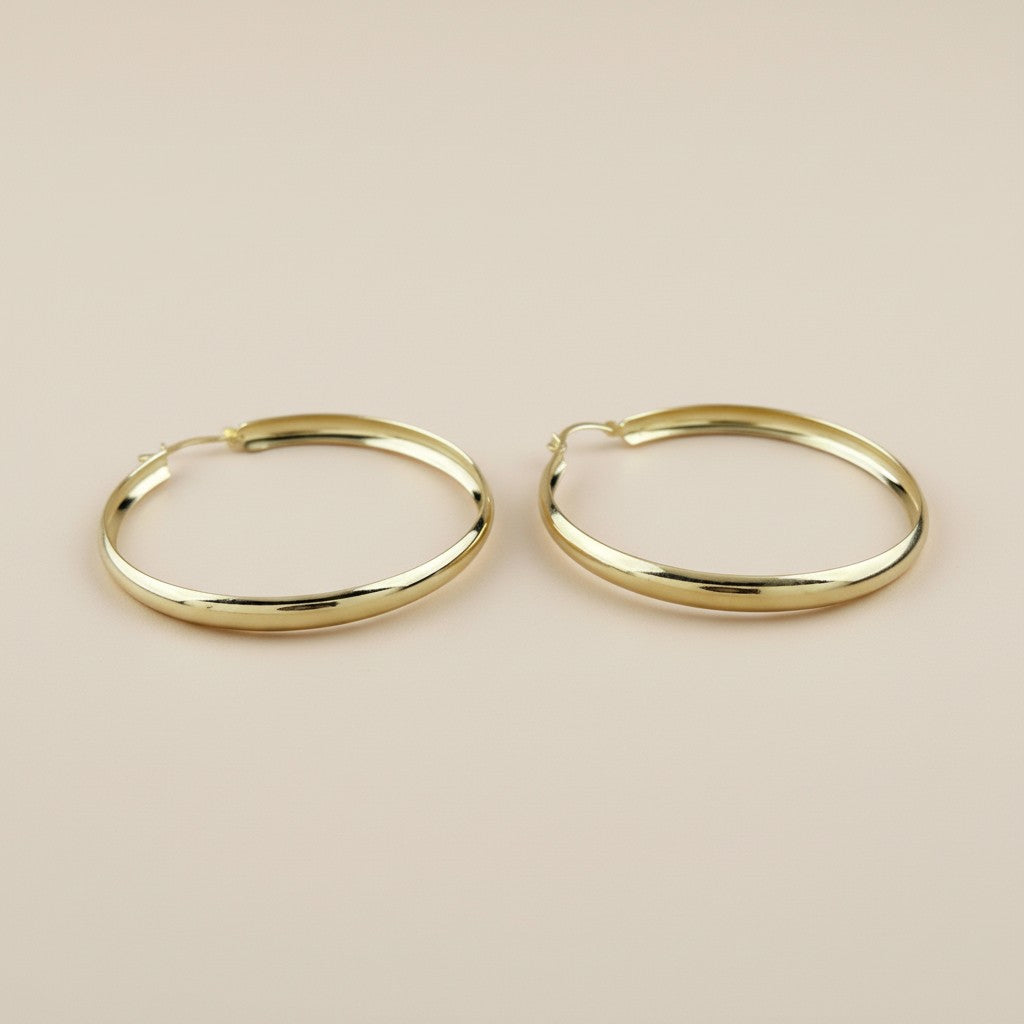 Large Hoop Earrings for Women - 50mm Classic Statement Hoops | Lightweight Hollow Design