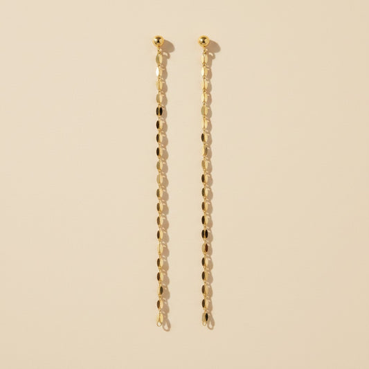 Chain Drop Earrings - Long Dangle Statement Earrings for Women