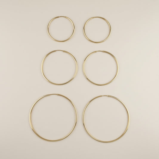 Continuous Hoop Earrings - Lightweight Seamless Hoops for Women