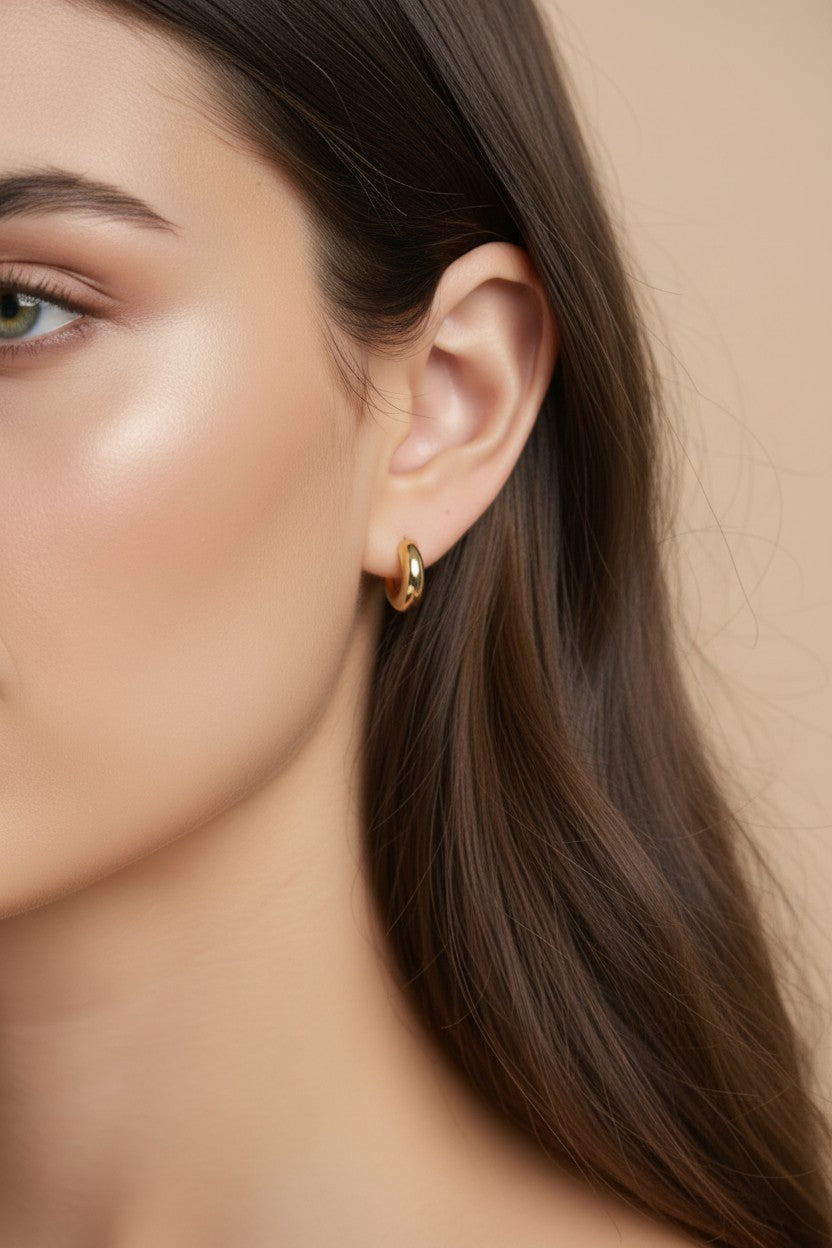 18k Gold Filled Mini Rounded Hoop Earring