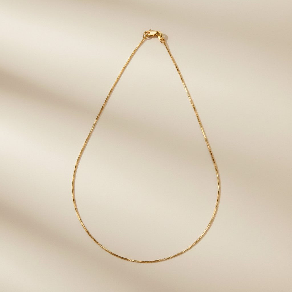 Delicate Box Chain Necklace for Women - Ultra Thin Layering Chain | Premium Brazilian Jewelry