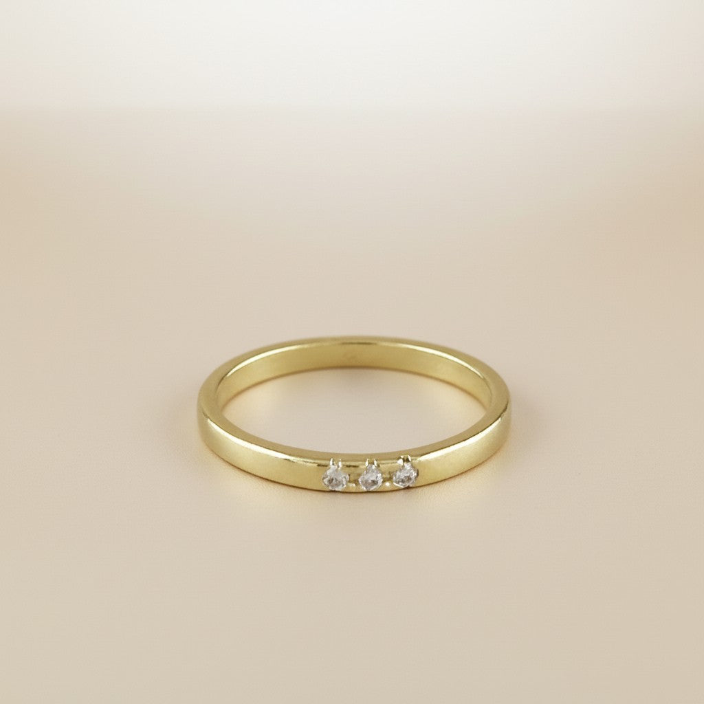 18k Gold Filled Delicate CZ Band Ring