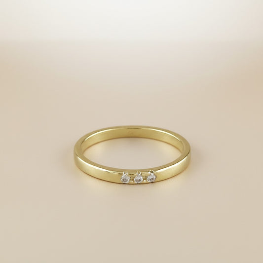18k Gold Filled Delicate CZ Band Ring