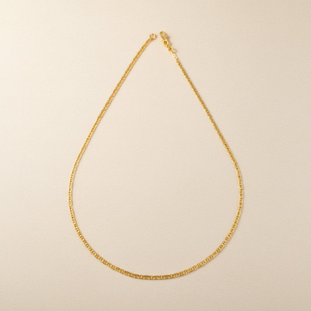 Flat Mariner Chain Necklace for Women - Dainty Minimalist Jewelry