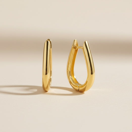 18k Gold Filled Large U Shaped Hoop Earrings