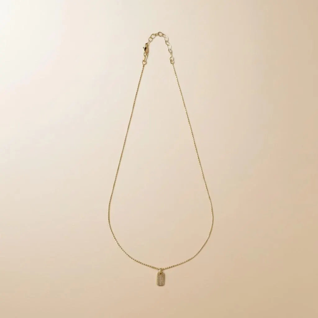 Mini Dog Tag Necklace - Dainty Personalized Pendant for Women