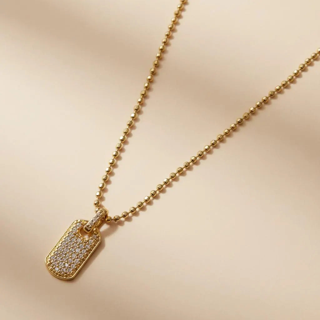 Mini Dog Tag Necklace - Dainty Personalized Pendant for Women