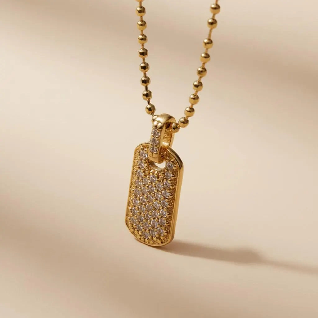 Mini Dog Tag Necklace - Dainty Personalized Pendant for Women