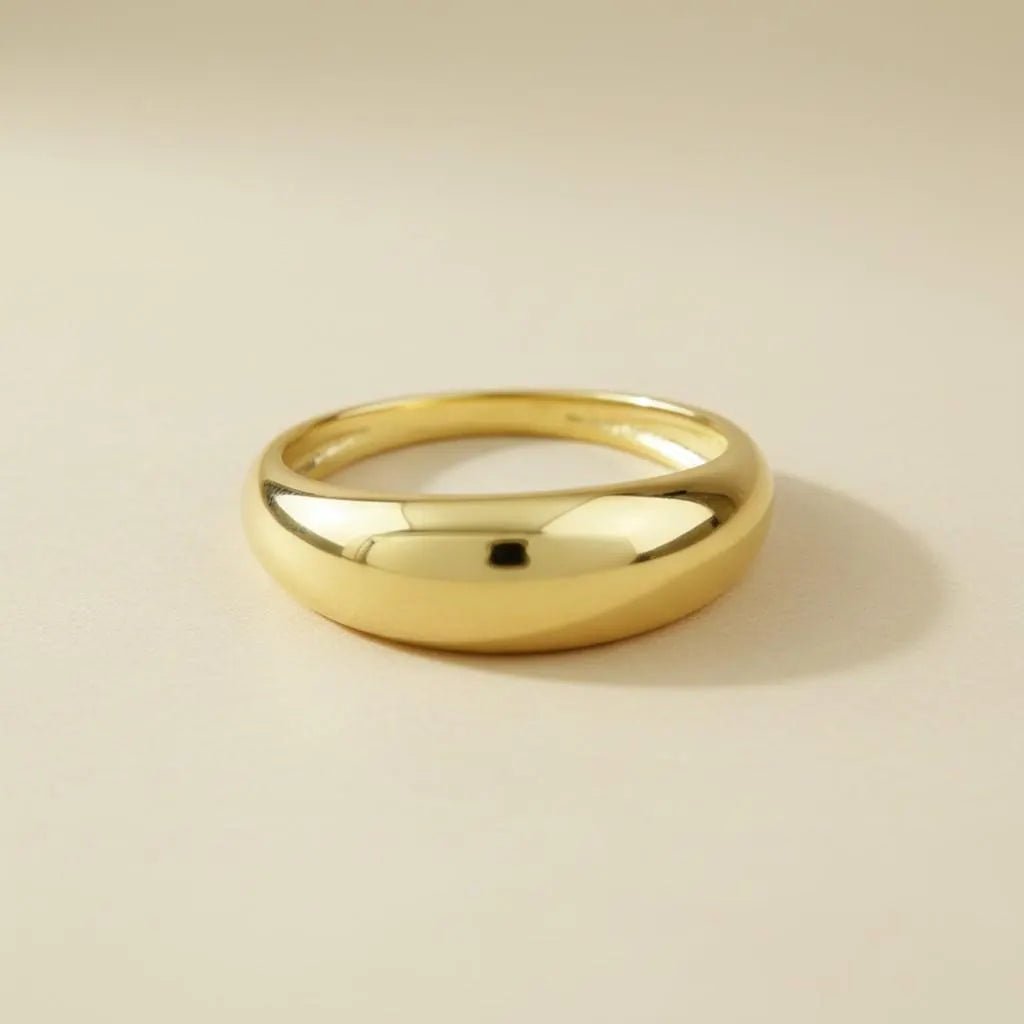 18k Gold Filled Mini Dome Ring | Timeless Minimalist Statement