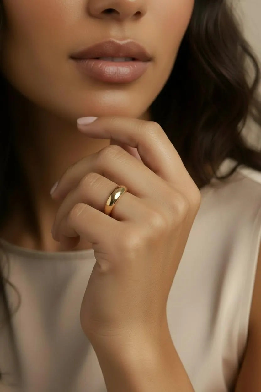 18k Gold Filled Mini Dome Ring | Timeless Minimalist Statement