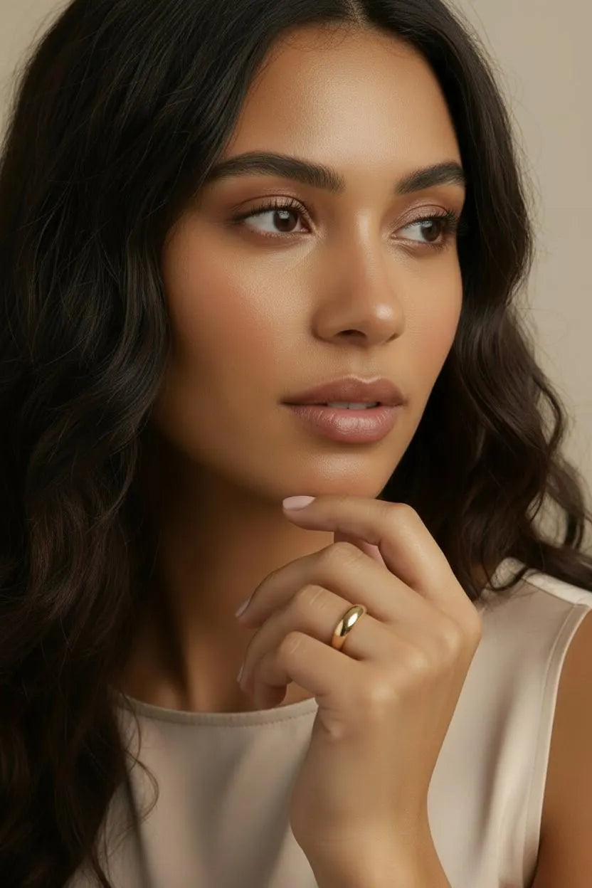 18k Gold Filled Mini Dome Ring | Timeless Minimalist Statement