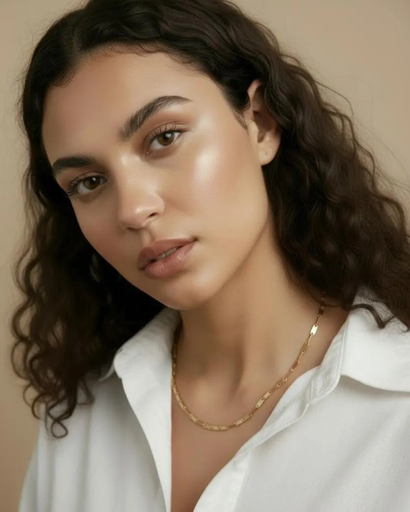 ✨ 18k Gold Filled Textured Bar Link Necklace — Three Lengths. One Detail That Changes Everything.
