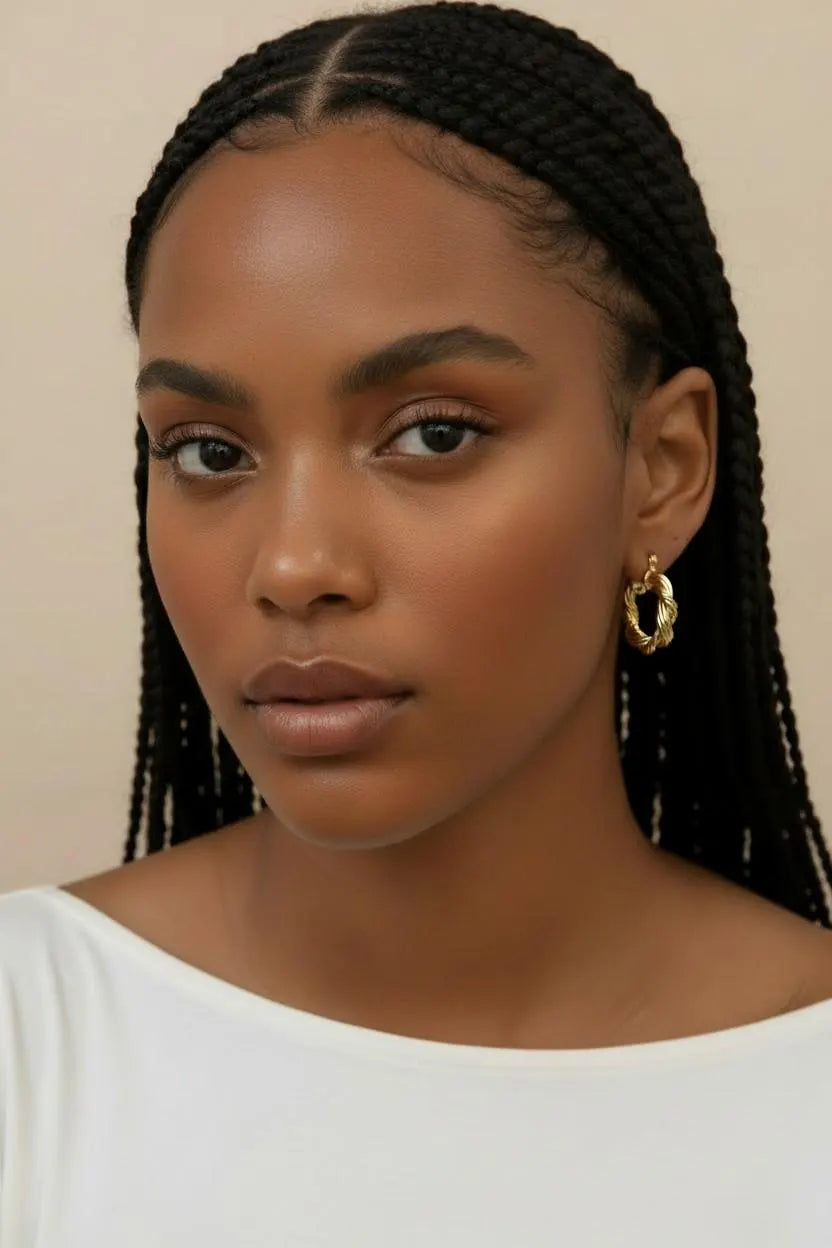 ✨ 18k Gold Filled 21mm Double Twisted Tube Hoop Earrings