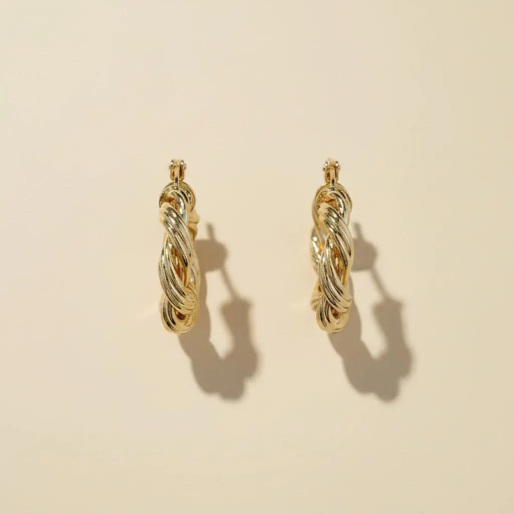 ✨ 18k Gold Filled 21mm Double Twisted Tube Hoop Earrings
