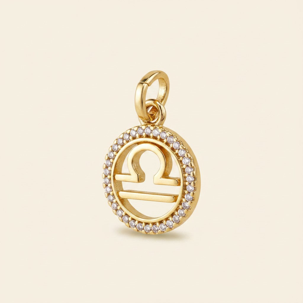 ♎ 18k Gold Filled Libra Zodiac Pendant — Balance, Beauty, and the Sign That Deserves Both in Gold.