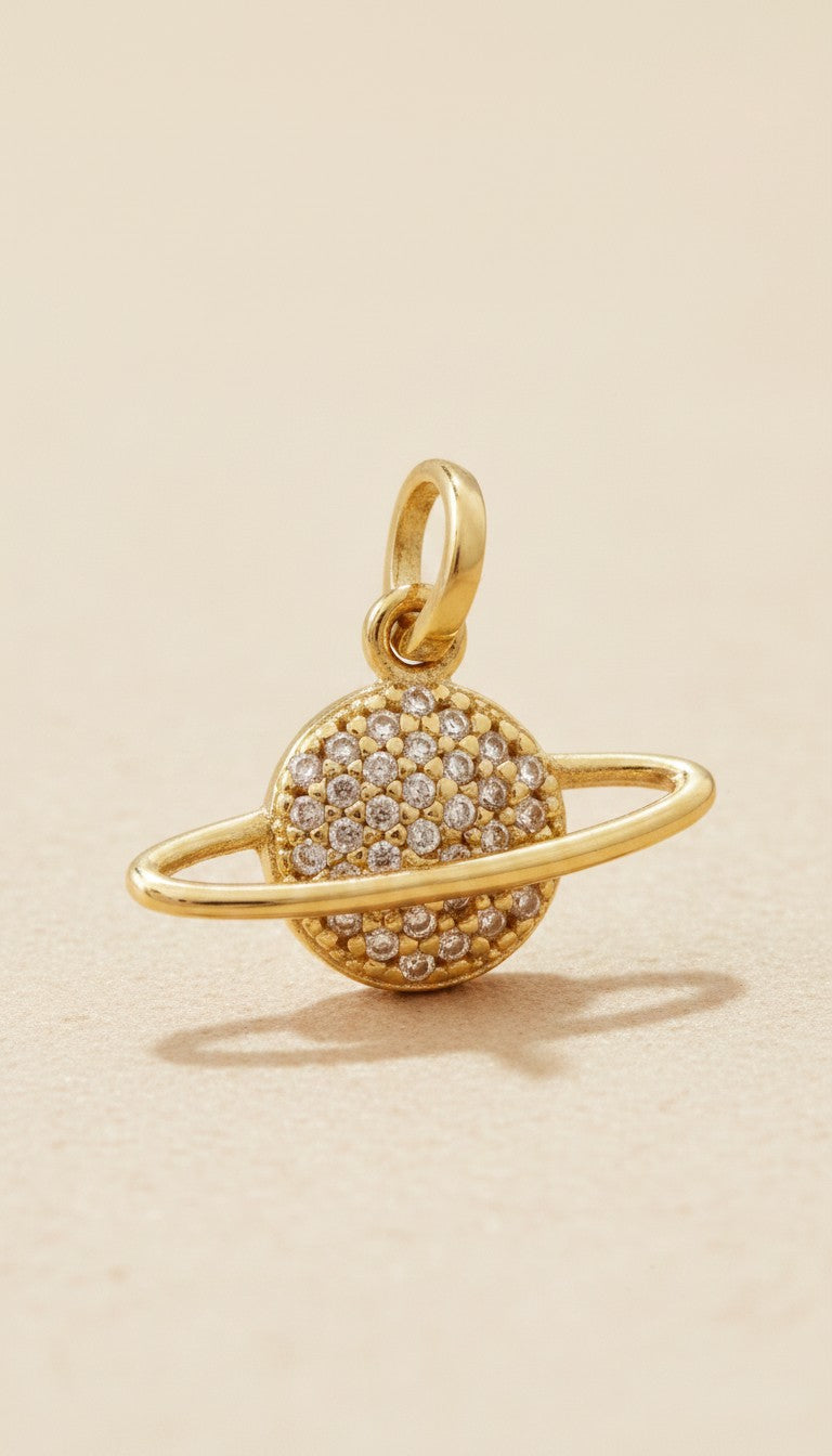 🪐 18k Gold Filled Saturn CZ Pendant — The Most Recognizable Planet. The Most Beautiful Pendant.