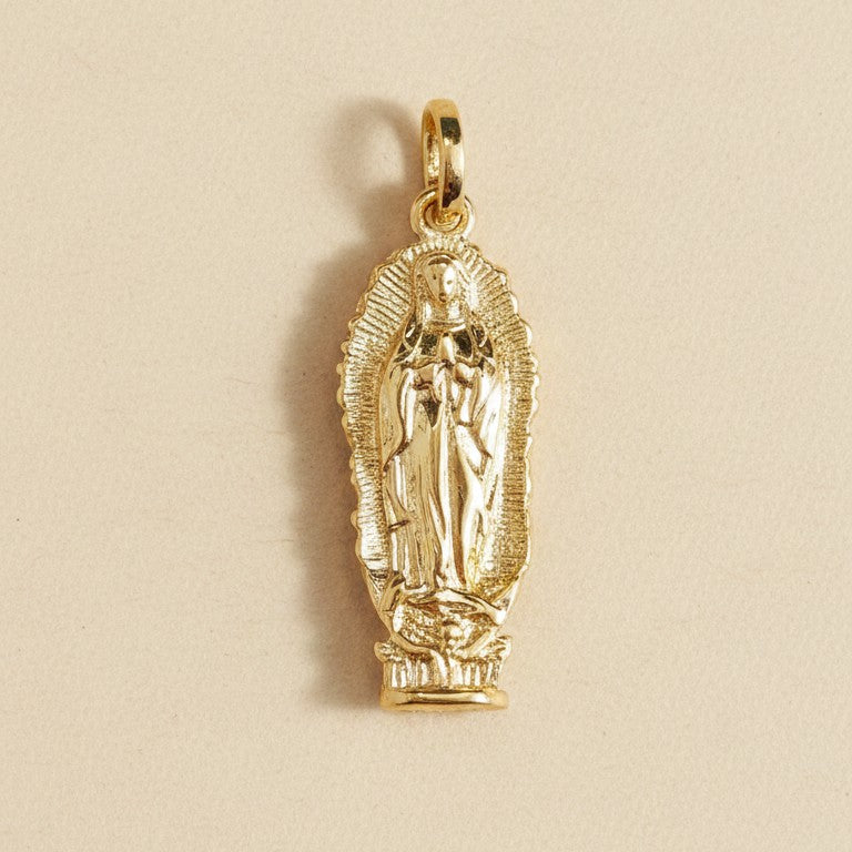 🕊️ 18k Gold Filled Our Lady of Grace Pendant — Full Figure. Warm Gold. Worn Close to the Heart.
