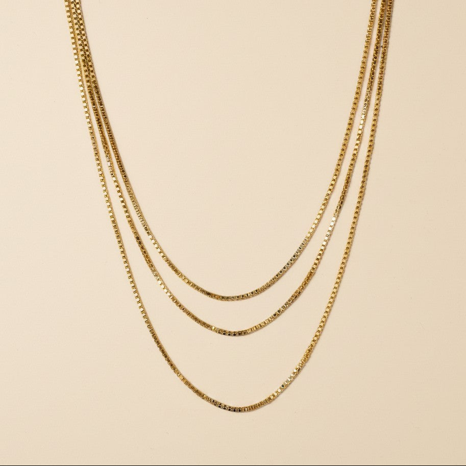 ✨ 18k Gold Filled 2mm Box Chain Necklace — The Box Chain, Finally at Its Best Width. Three Lengths.