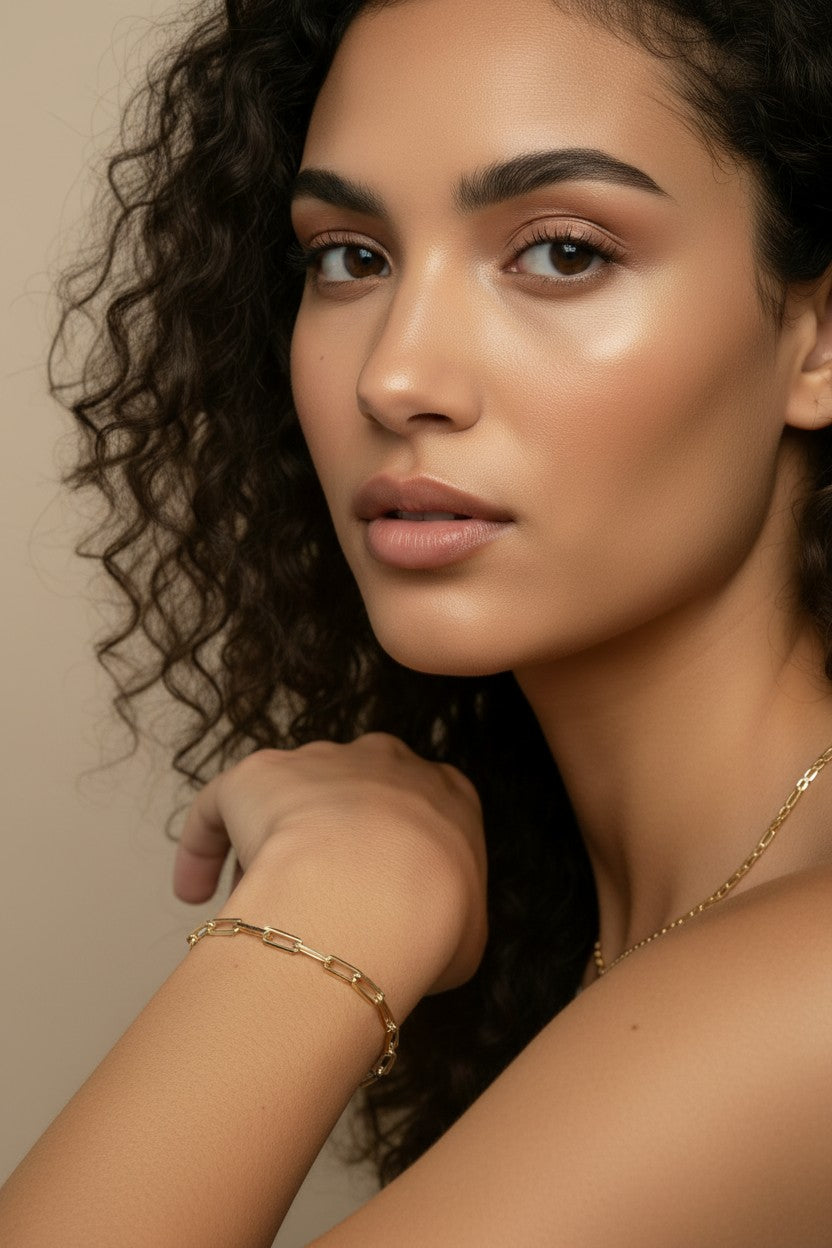 18k Gold Filled Diamond-Cut Paperclip Bracelet — The Chain You Know. A Shine You've Never Seen On It.