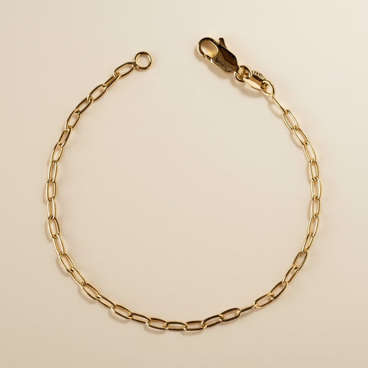 Cable Link Bracelet | Charm Bracelet 2.5mm | Dainty Chain Bracelet