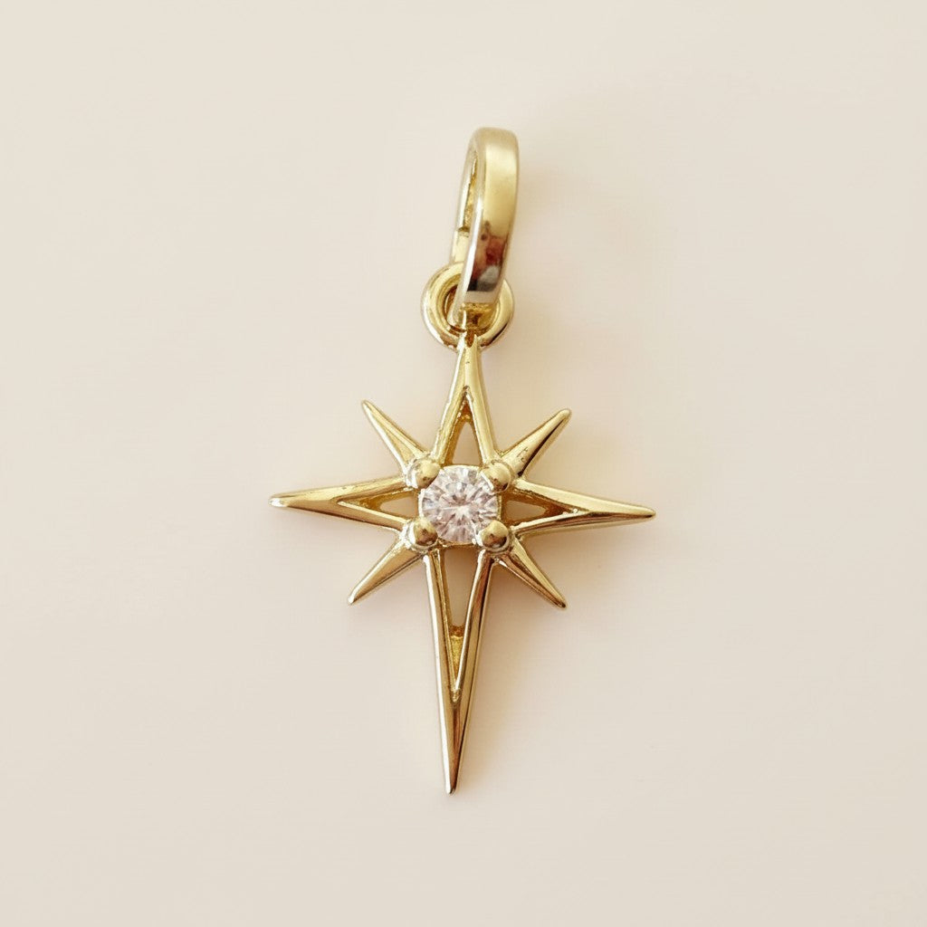 Mini Starburst Pendant Necklace - Minimalist Cubic Zirconia Jewelry for Women