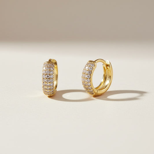 CZ Clicker Hoop Earrings - Sparkling Small Hoops with Cubic Zirconia