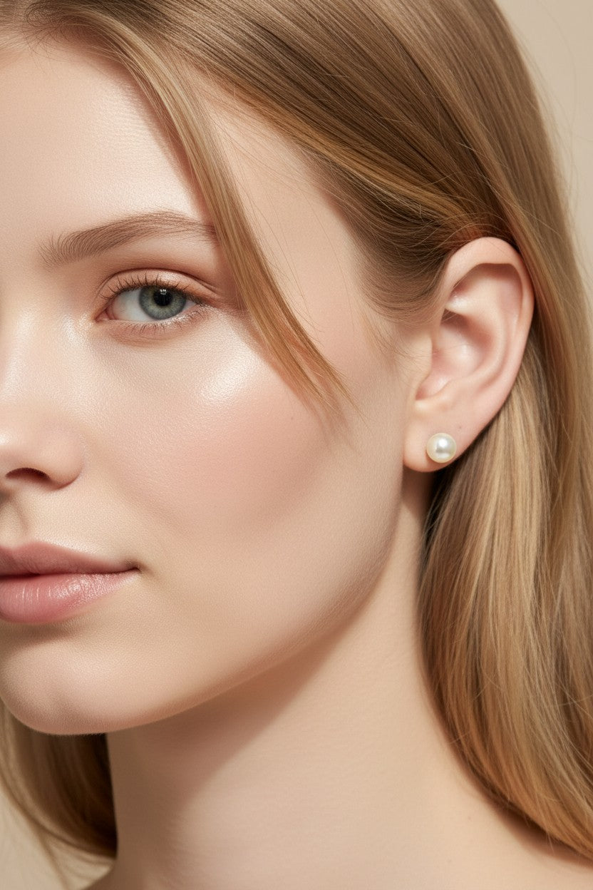 🤍 18k Gold Filled Korean Pearl Stud Earrings — The Classic That Every Jewelry Collection Needs.