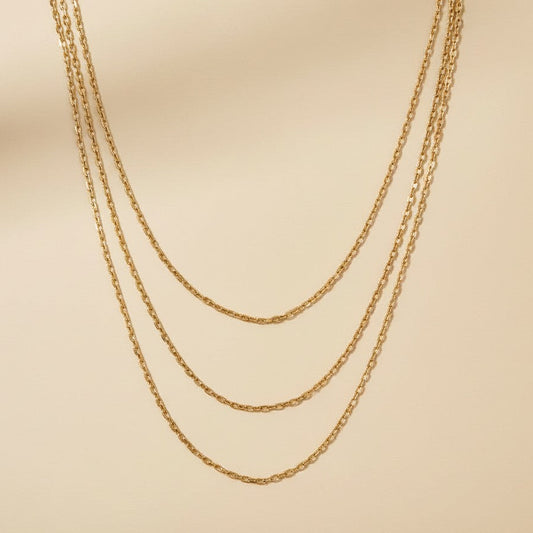 18k Gold Filled Diamond Cut Curb Chain — The Link That Catches Light From Every Angle. Four Lengths.