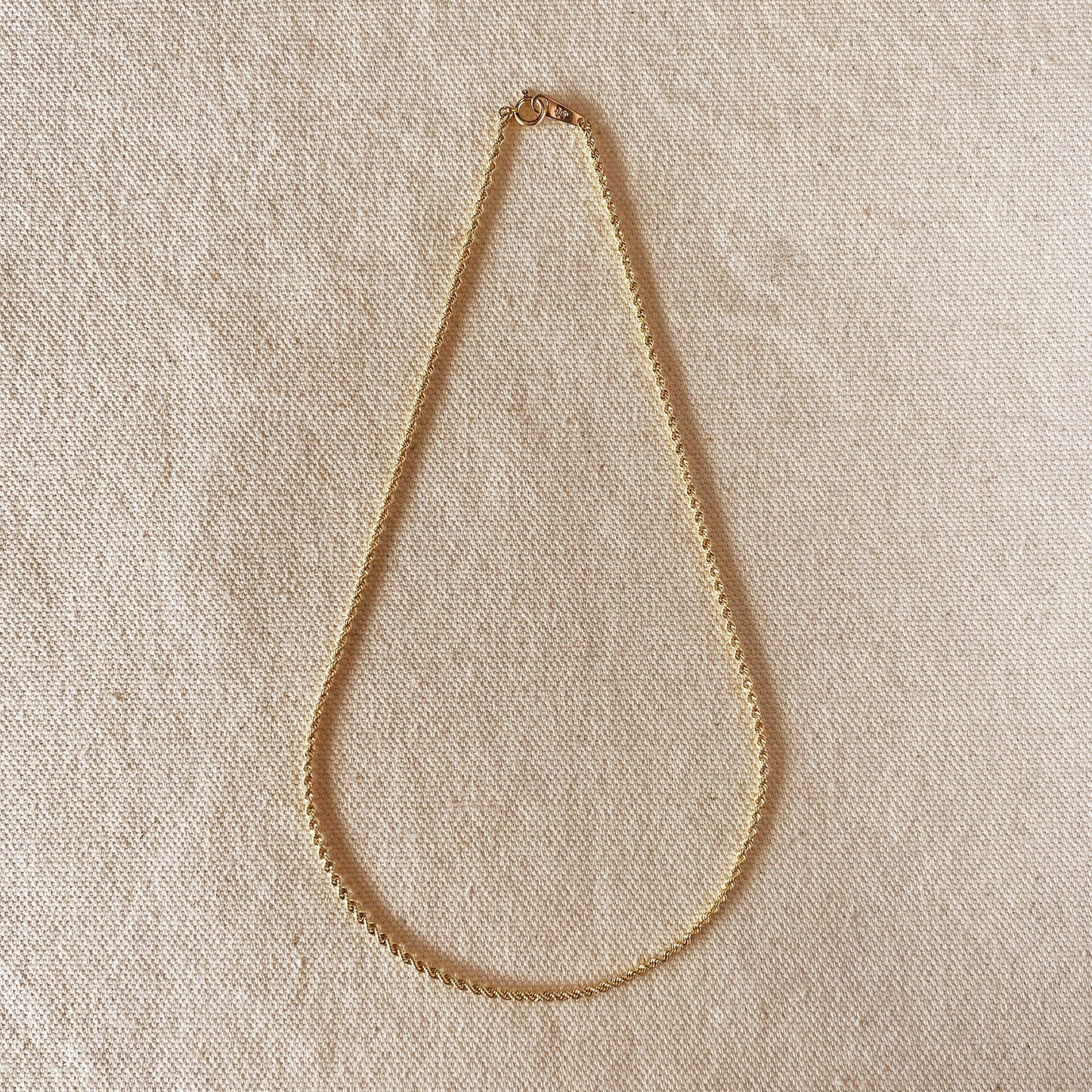 18k Solid Gold 1.8mm Rope Chain