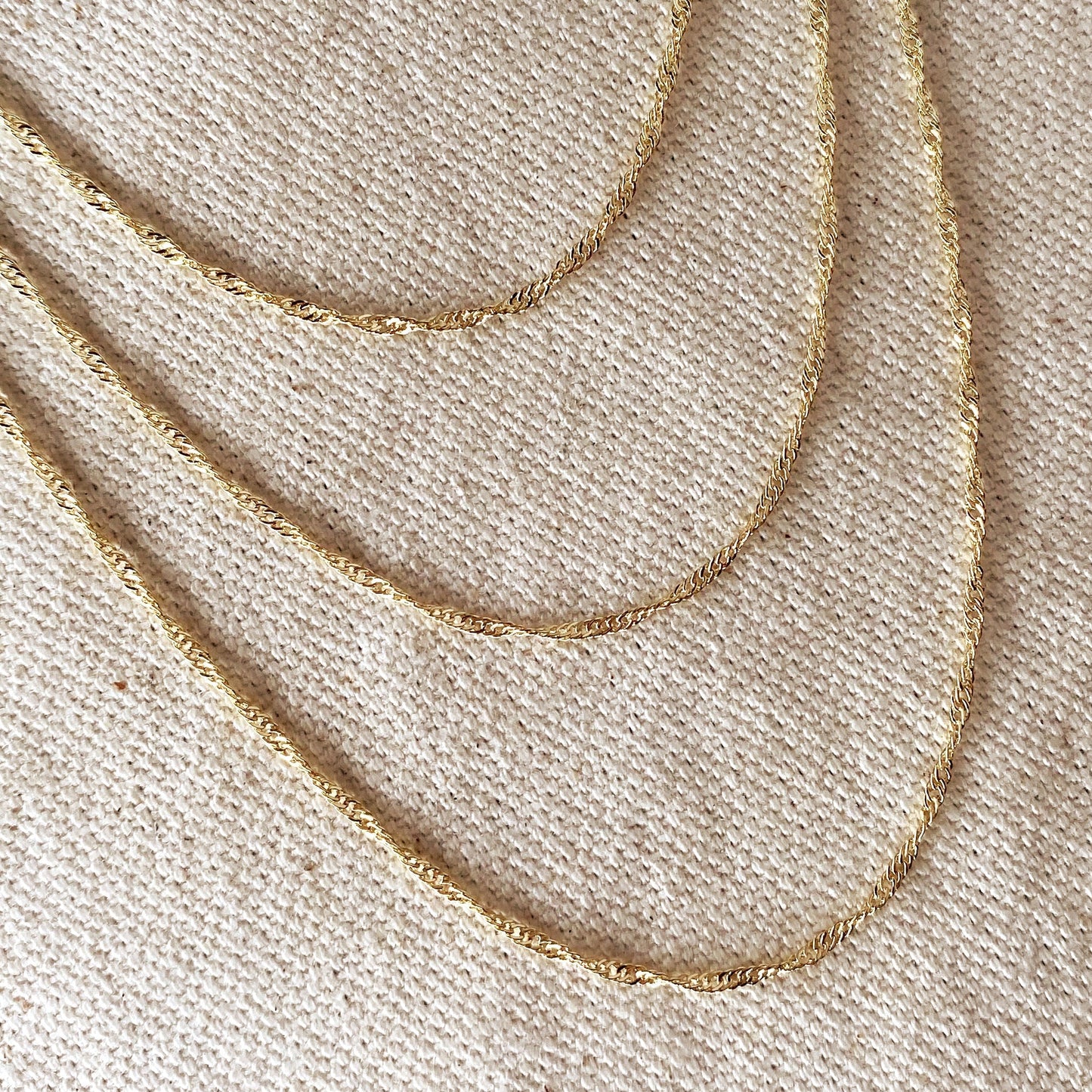 18k Gold Filled 1.3mm Singapore Chain