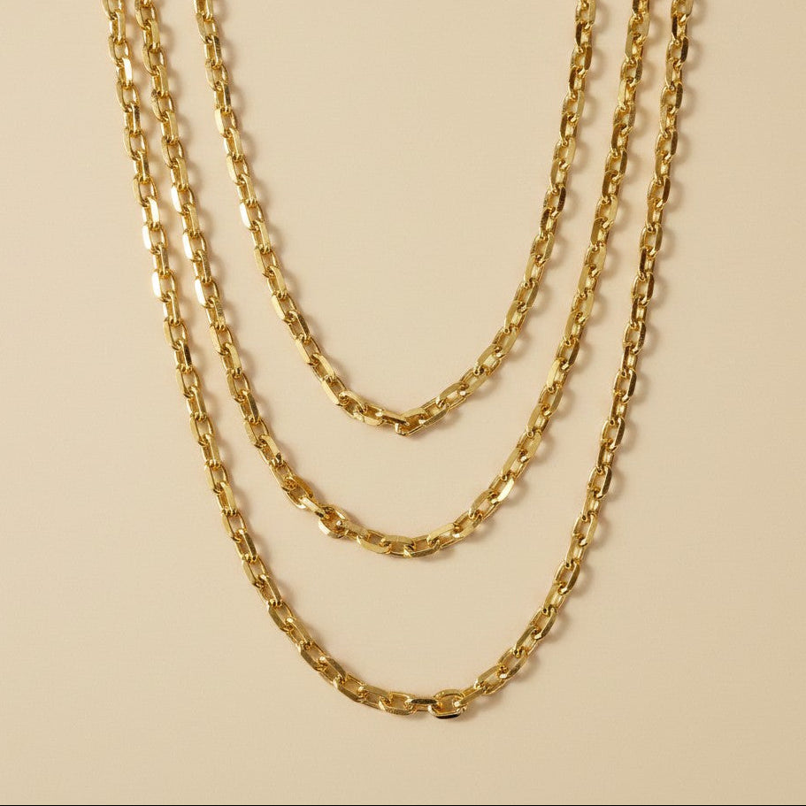 18k Gold Filled 7mm Link Necklace | Chunky Fashion Statement