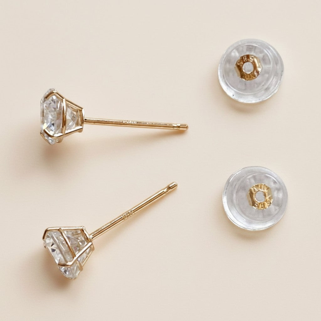✨ 14k Solid Gold CZ Stud Earrings — 7A Stone. Real Gold. The Only Stud That Needs No Introduction