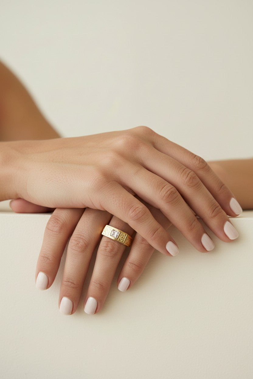 Boho Pinky Ring for Women - Cubic Zirconia Statement Ring