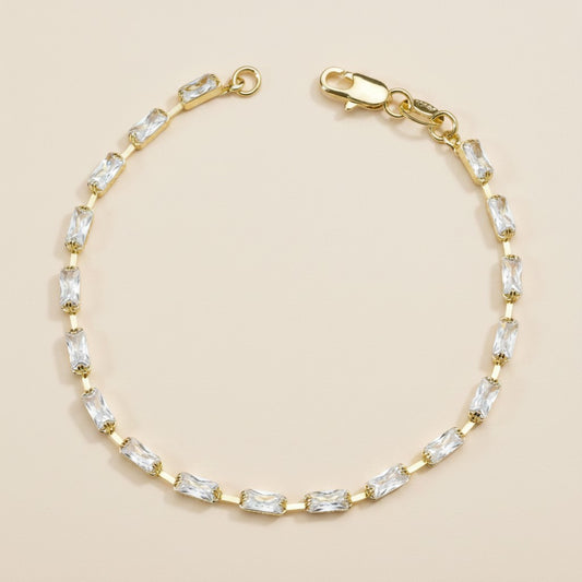 18k Gold Filled Baguette CZ Tennis Bracelet | Not Your Ordinary Tennis Bracelet