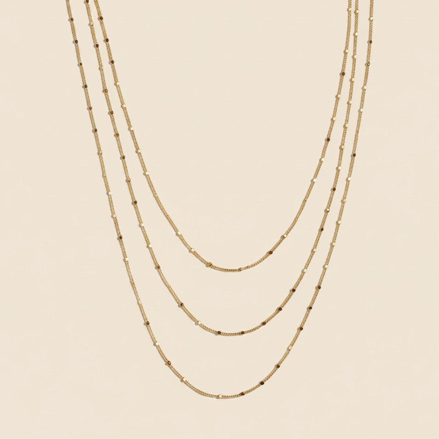 Delicate 18k Gold Filled Curb Chain Necklace - 1mm Dainty Layering Chain for Women