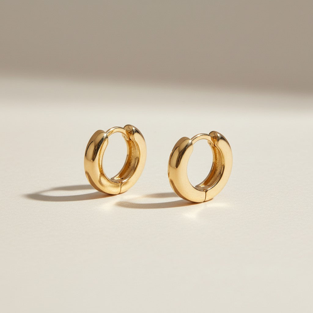 Clicker Hoop Earrings for Women - Small 9mm Hoops Perfect for Ear Stacking, Hypoallergenic & Waterproof