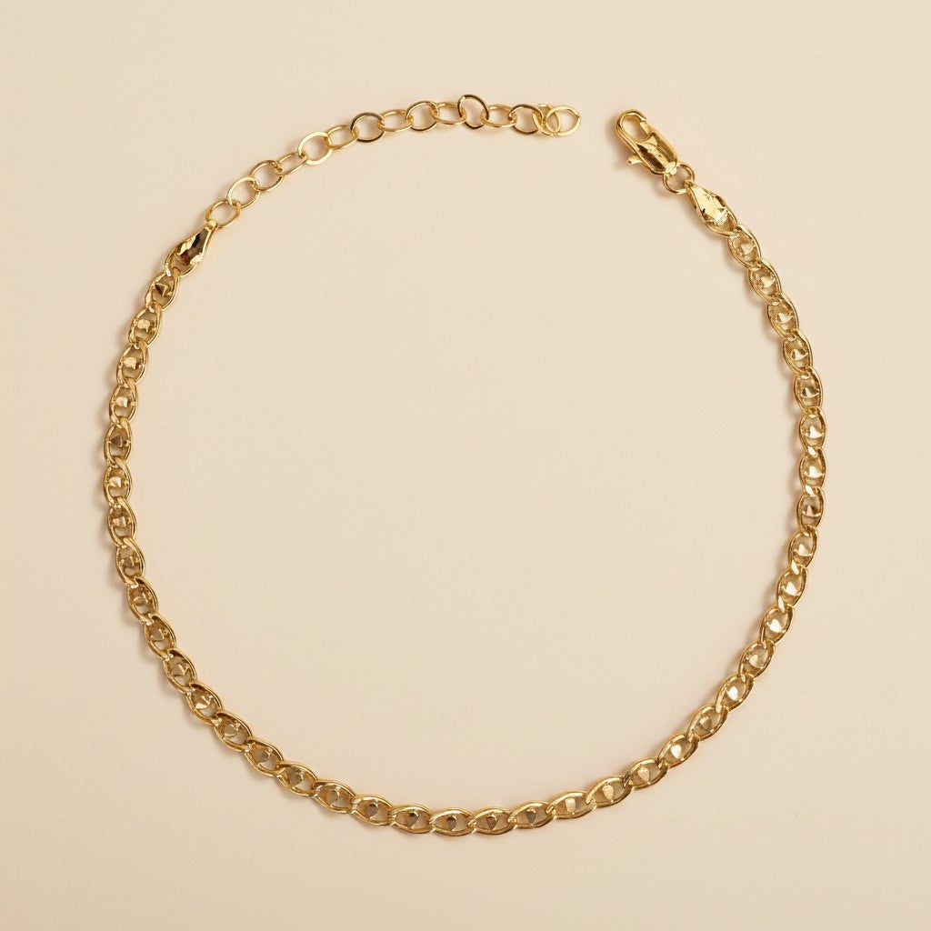 ⚓ 18k Gold Filled Detailed Mariner Anklet — Nautical Heritage. Dimensional Links. The Ankle, Elevated.