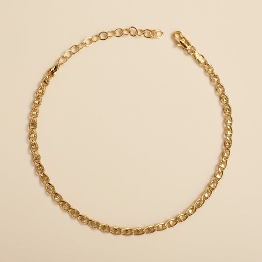 ⚓ 18k Gold Filled Detailed Mariner Anklet — Nautical Heritage. Dimensional Links. The Ankle, Elevated.