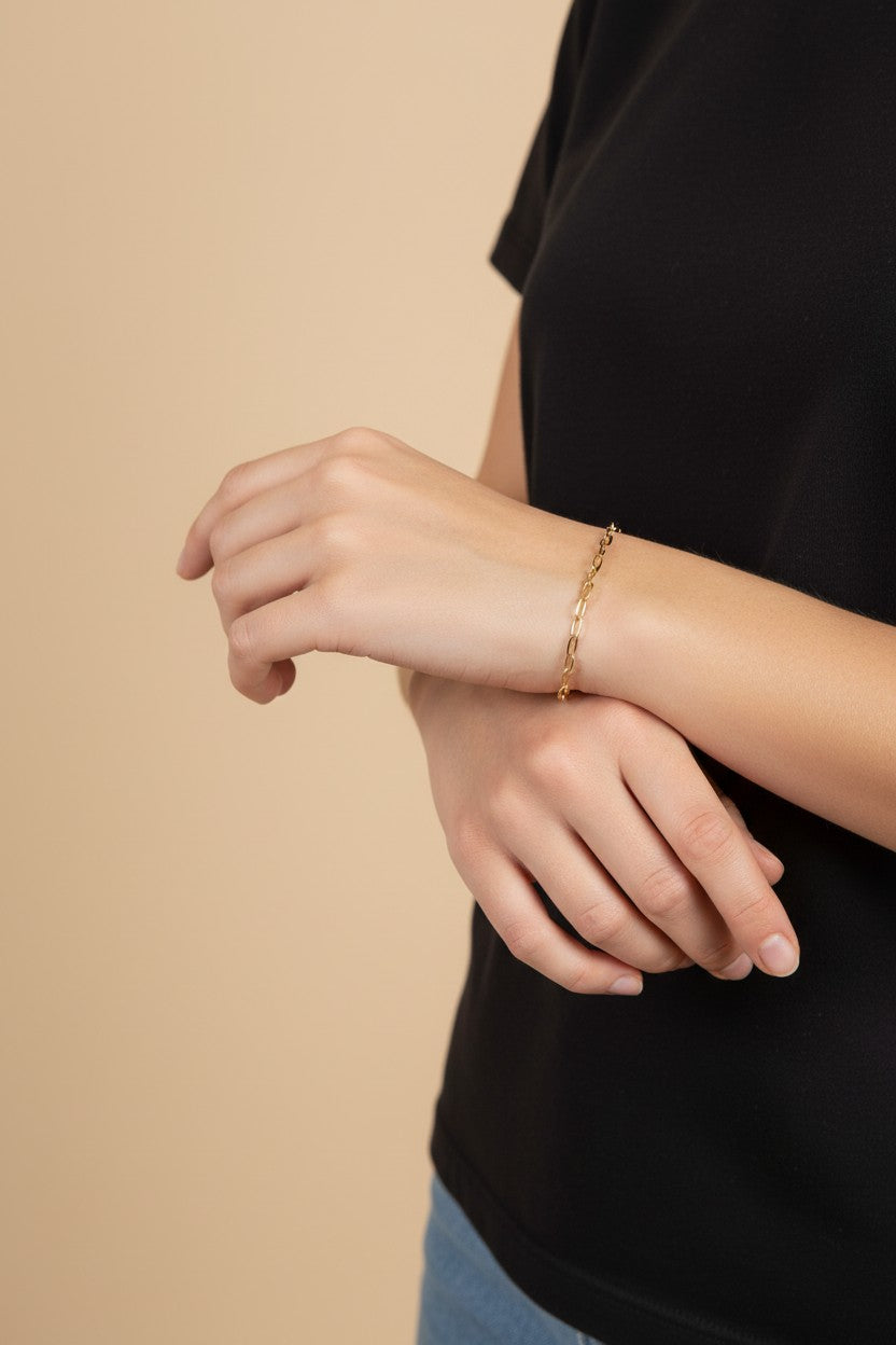 Cable Link Bracelet | Charm Bracelet 2.5mm | Dainty Chain Bracelet