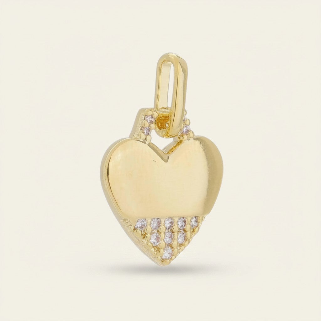 💛 18k Gold Filled Heart CZ Pendant — Warm Gold Above. Sparkling Detail Below.
