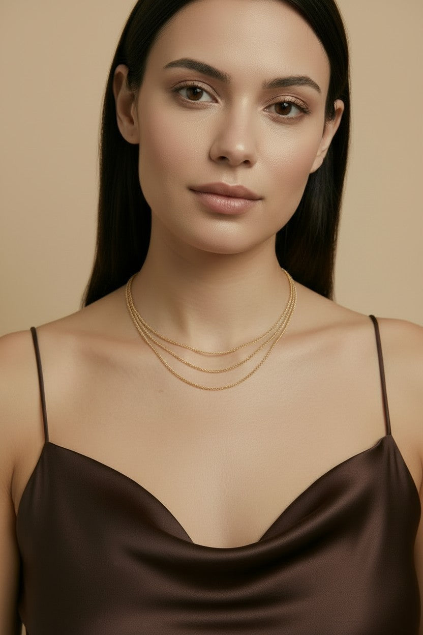 18k Gold Filled 2mm Rounded Figaro Chain Necklace | Classic Italian-Inspired Design