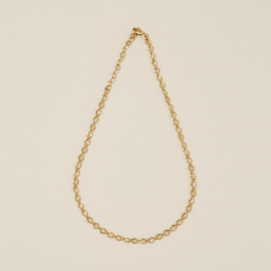 18k Gold Filled Diamond Cut Chain Necklace | Mesmerizing Sparkle