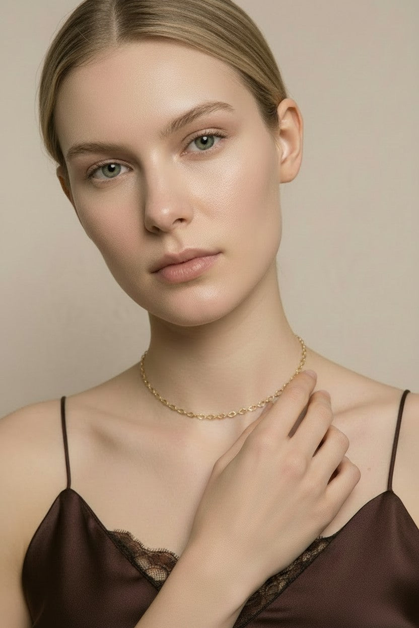 18k Gold Filled Diamond Cut Chain Necklace | Mesmerizing Sparkle