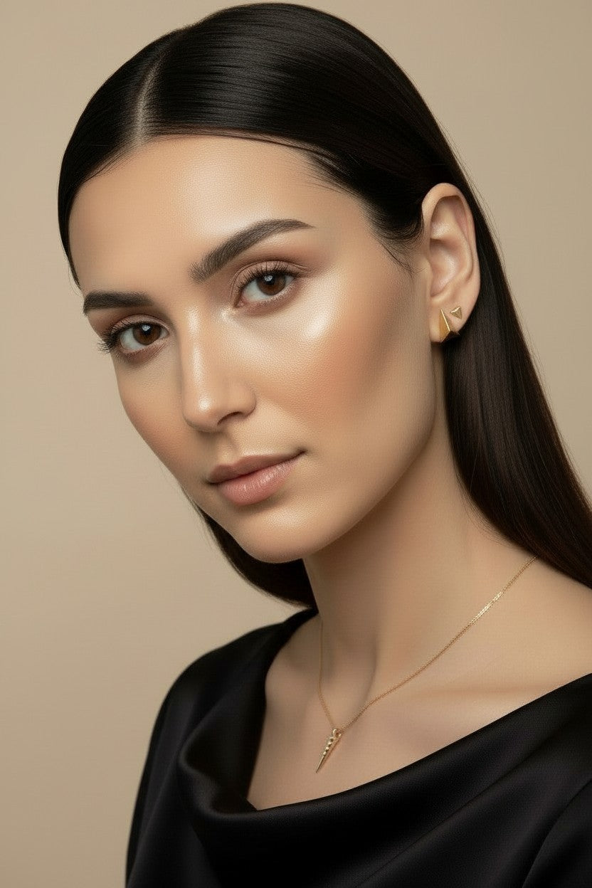 ✨ 18k Gold Filled Elongated Triangle Stud Earrings — The Sharpest Silhouette. The Most Architectural Stud.