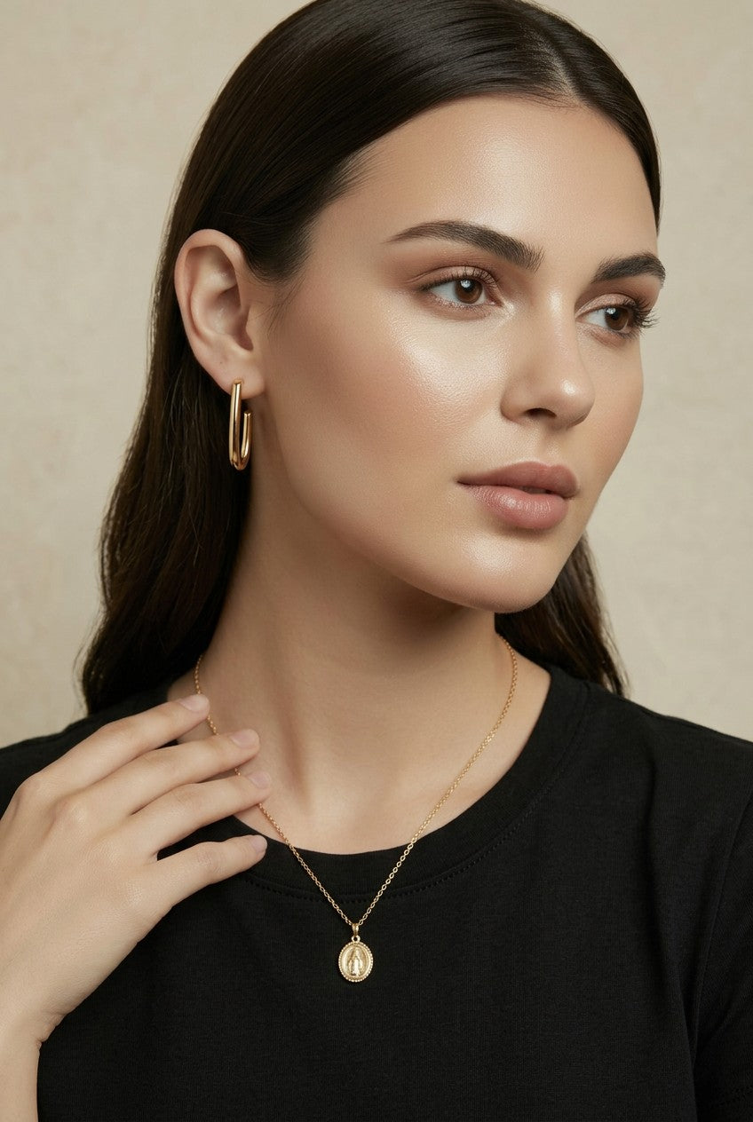 18k Gold Filled J Hoop Earrings | Modern Elegance, Effortless Allure