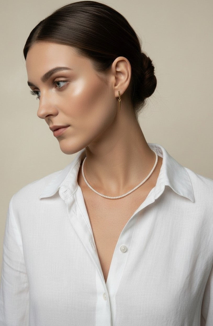 9k Gold Micro Freshwater Pearl Necklace | Understated Luxury