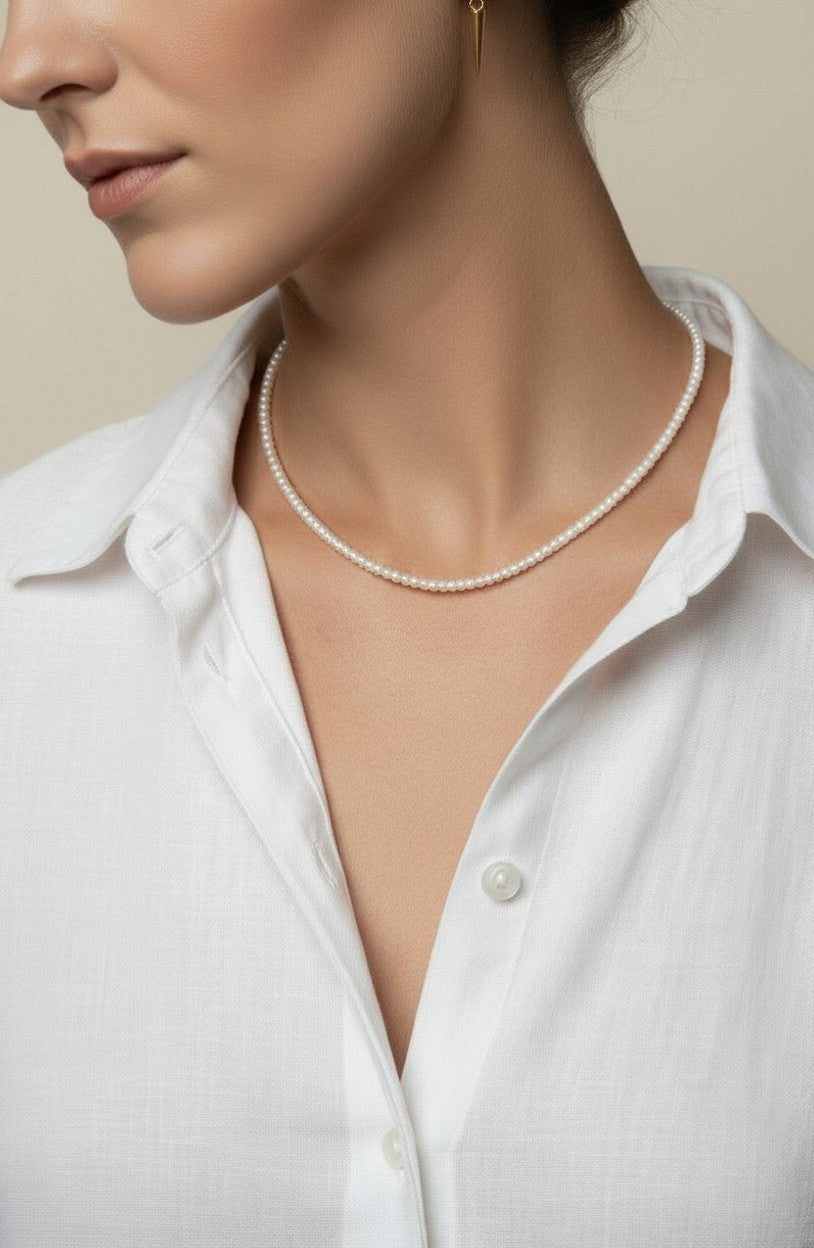 9k Gold Micro Freshwater Pearl Necklace | Understated Luxury