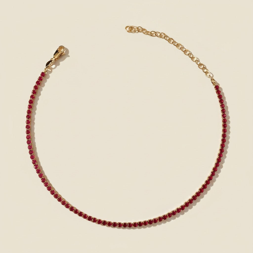 18k Gold Filled Fuchsia CZ Necklace | Seasonal Color Statement